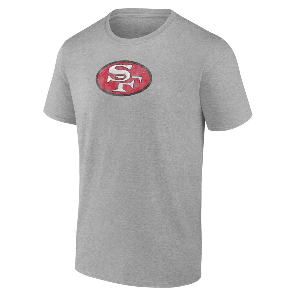 San Francisco 49ers Fashion7 Throwback Logo T-Shirt - Heather Gray