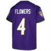 Zay Flowers Baltimore Ravens Nike Youth Game Jersey - Purple - Detail View