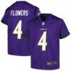 Zay Flowers Baltimore Ravens Nike Youth Game Jersey - Purple - Front View