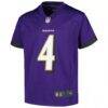 Zay Flowers Baltimore Ravens Nike Youth Game Jersey - Purple - Side View