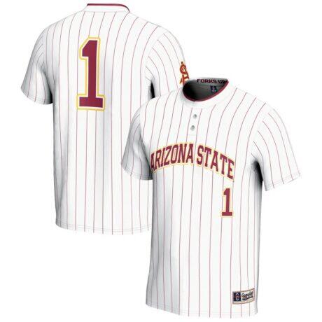 #1 Arizona State Sun Devils GameDay Greats Youth Lightweight Softball Jersey - White - Front View