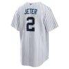 Derek Jeter New York Yankees Nike Home Retired Player Replica Jersey - White - Detail View
