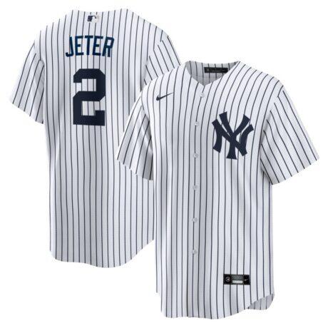 Derek Jeter New York Yankees Nike Home Retired Player Replica Jersey - White - Front View