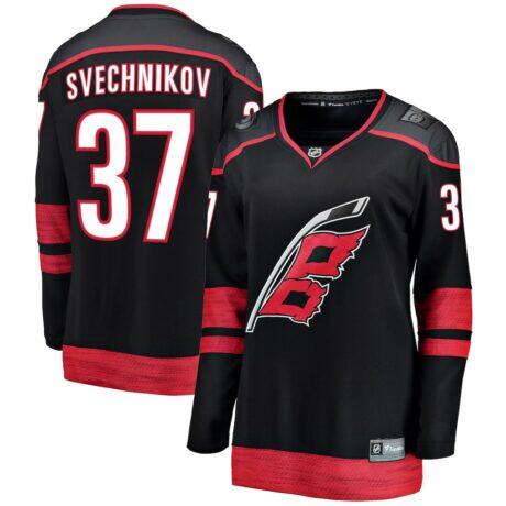 Andrei Svechnikov Carolina Hurricanes Fashion7 Women's Home Breakaway Player Jersey - Black - Front View