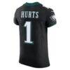 Jalen Hurts Philadelphia Eagles Nike Alternate Vapor F.U.S.E. Elite Jersey - Black - Detail View