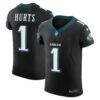 Jalen Hurts Philadelphia Eagles Nike Alternate Vapor F.U.S.E. Elite Jersey - Black - Front View