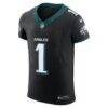 Jalen Hurts Philadelphia Eagles Nike Alternate Vapor F.U.S.E. Elite Jersey - Black - Side View