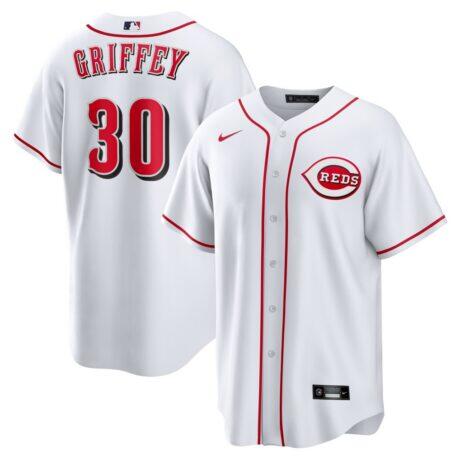 Ken Griffey Jr. Cincinnati Reds Nike Home Retired Player Replica Jersey - White - Front View