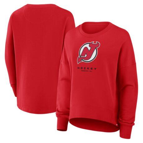 New Jersey Devils Fashion7 Women's Oversized Breakaway Sweatshirt - Red - Front View