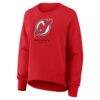 New Jersey Devils Fashion7 Women's Oversized Breakaway Sweatshirt - Red - Side View