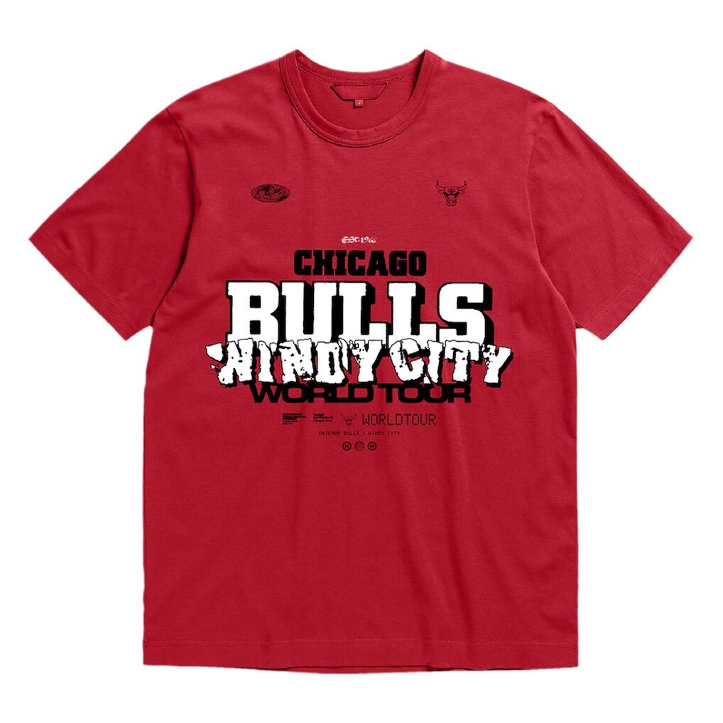 Chicago Bulls Bleacher Report x Mitchell & Ness Unisex World Tour T-Shirt