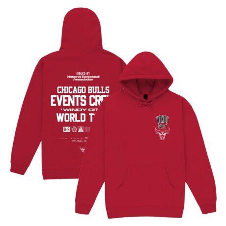 Chicago Bulls Bleacher Report x Mitchell & Ness Unisex Backstage Crew Pullover Hoodie - Red - Front View