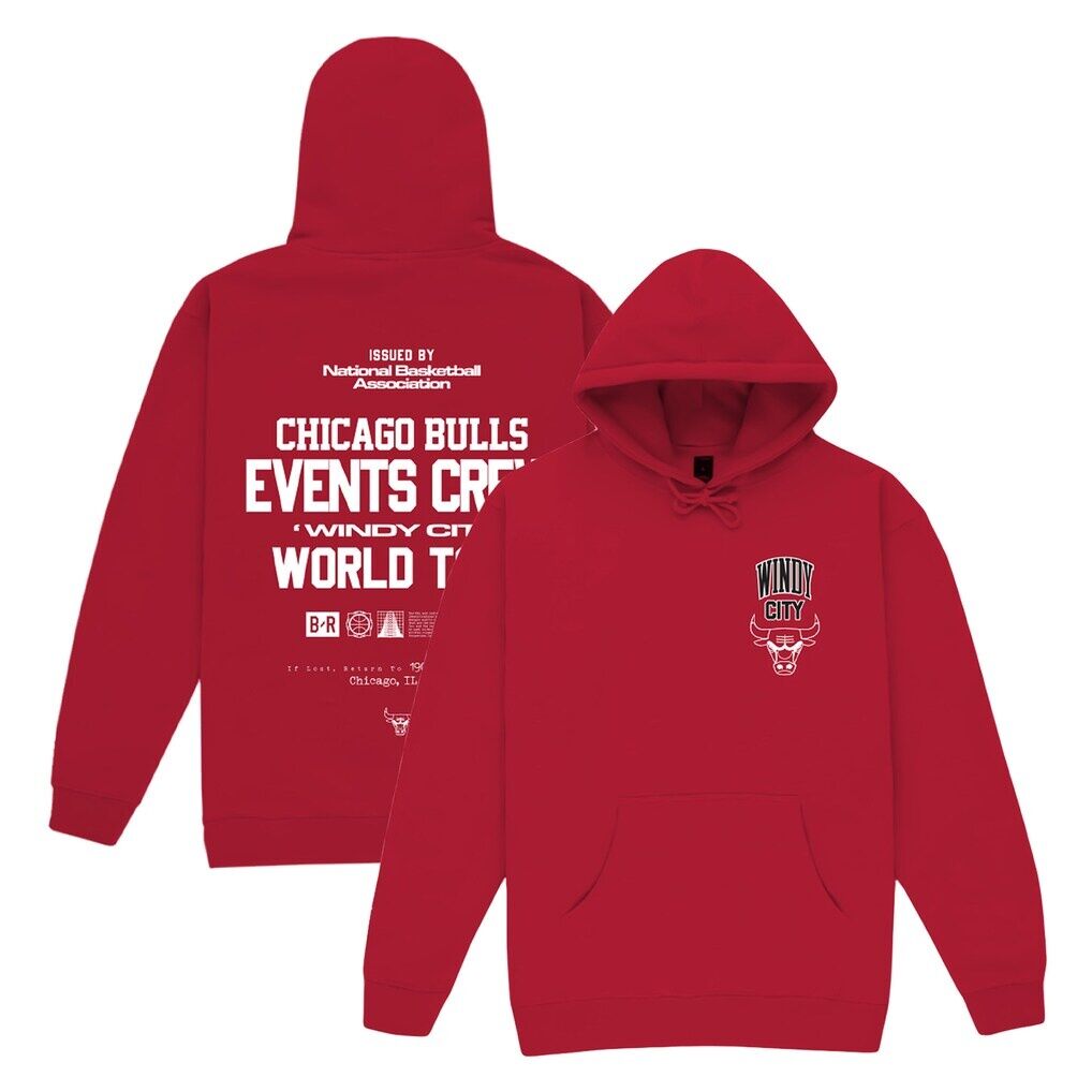 Chicago Bulls Bleacher Report x Mitchell & Ness Unisex Backstage Crew Pullover Hoodie