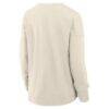 Edmonton Oilers Fashion7 Women's Distressed Logo Long Sleeve T-Shirt - Cream - Detail View