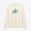 Dallas Stars Fashion7 Women's Distressed Logo Long Sleeve T-Shirt - Cream - Front View
