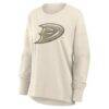 Anaheim Ducks Fashion7 Women's Distressed Logo Long Sleeve T-Shirt - Cream - Side View