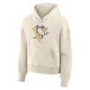 Pittsburgh Penguins Fashion7 Women's Distressed Logo Hoodie - Cream - Side View