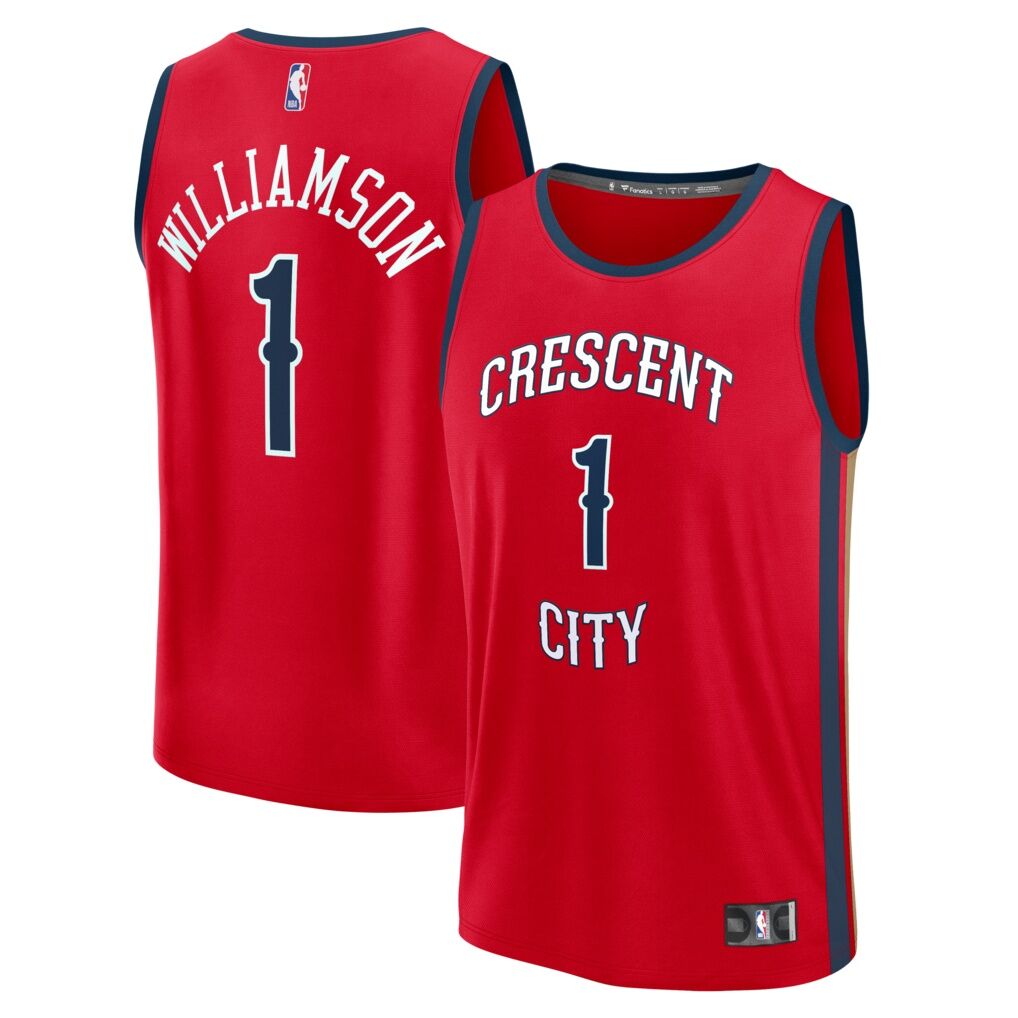 Zion Williamson New Orleans Pelicans Fashion7 Youth Fast Break Player Jersey - Statement Edition