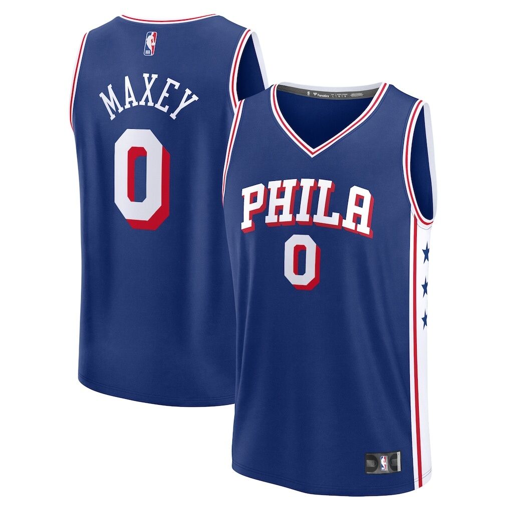 Tyrese Maxey Philadelphia 76ers Fashion7 Fast Break Replica Jersey – Icon Edition – Royal