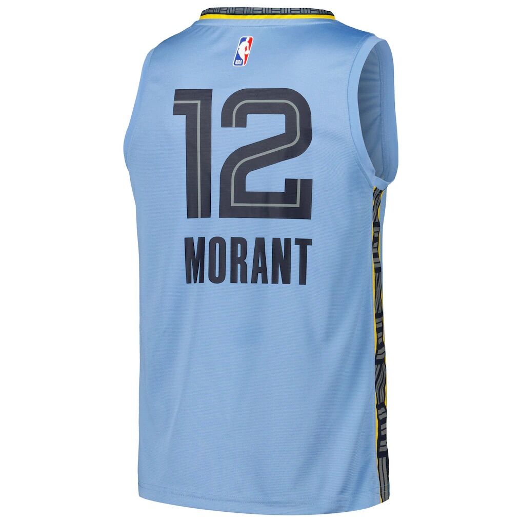 Ja Morant Memphis Grizzlies Fashion7 Fast Break Replica Player Jersey - Statement Edition - Light Blue