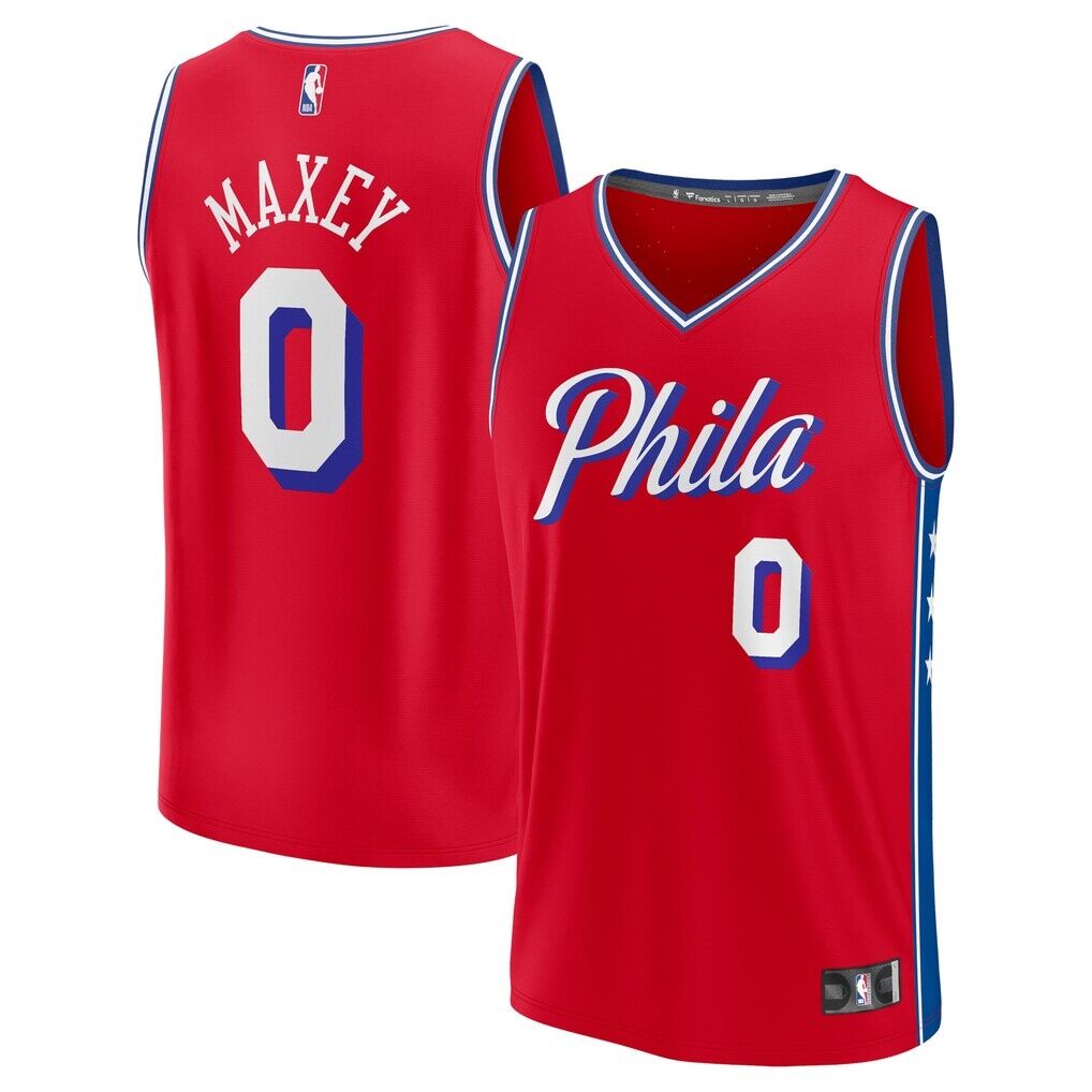 Tyrese Maxey Philadelphia 76ers Fashion7 Fast Break Replica Player Jersey – Statement Edition