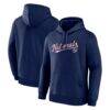 Washington Nationals Logo Athletic Wordmark Hoodie - Navy - Front View