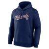 Washington Nationals Logo Athletic Wordmark Hoodie - Navy - Side View
