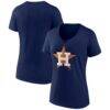 Houston Astros Logo Athletic Women's Official Logo Athletic V-Neck T-Shirt - Navy - Front View