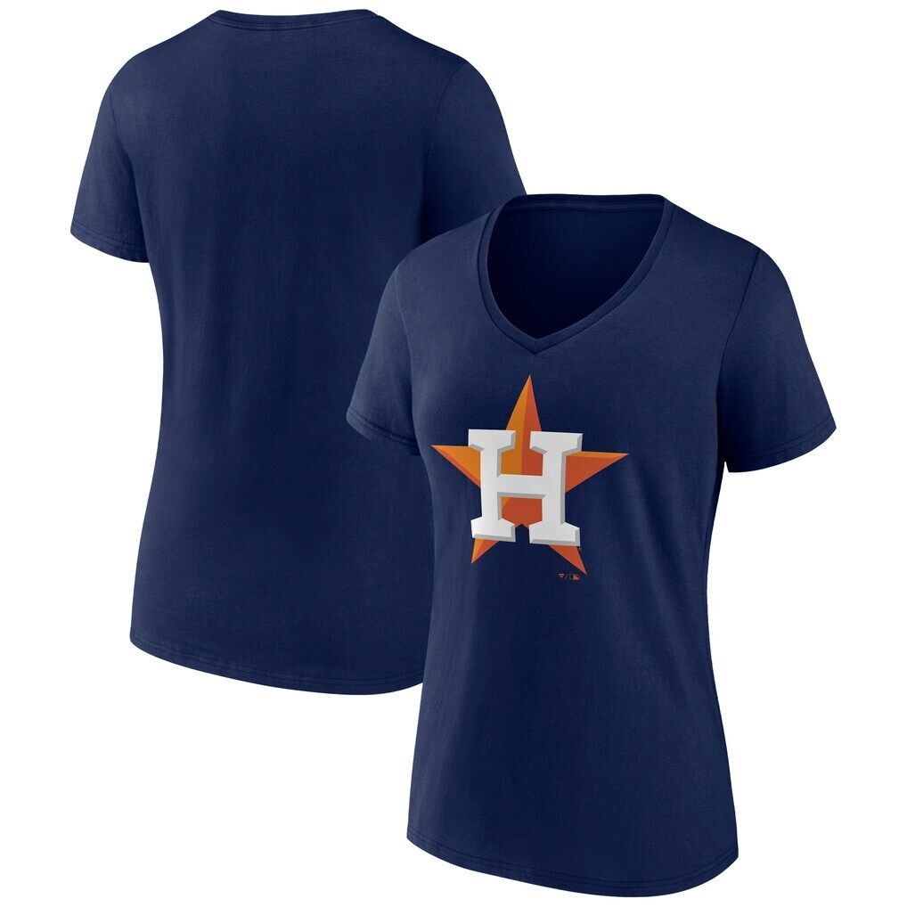 Houston Astros Logo Athletic Women’s Official Logo Athletic V-Neck T-Shirt