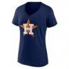 Houston Astros Logo Athletic Women's Official Logo Athletic V-Neck T-Shirt - Navy - Side View