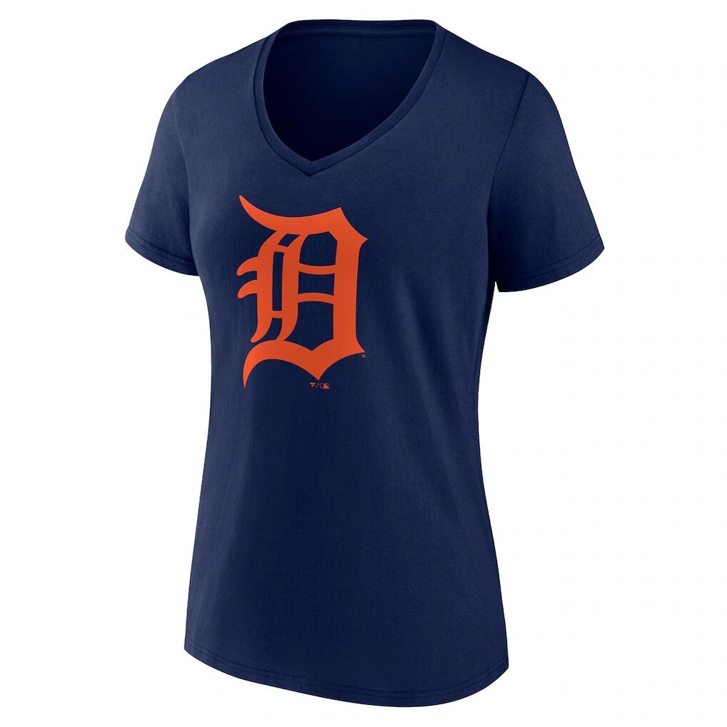 Detroit Tigers Logo Athletic Women’s Official Logo Athletic V-Neck T-Shirt