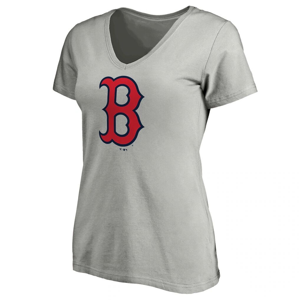 Boston Red Sox Logo Athletic Women’s Official Logo Athletic V-Neck T-Shirt