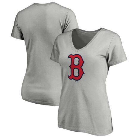 Boston Red Sox Logo Athletic Women's Official Logo Athletic V-Neck T-Shirt