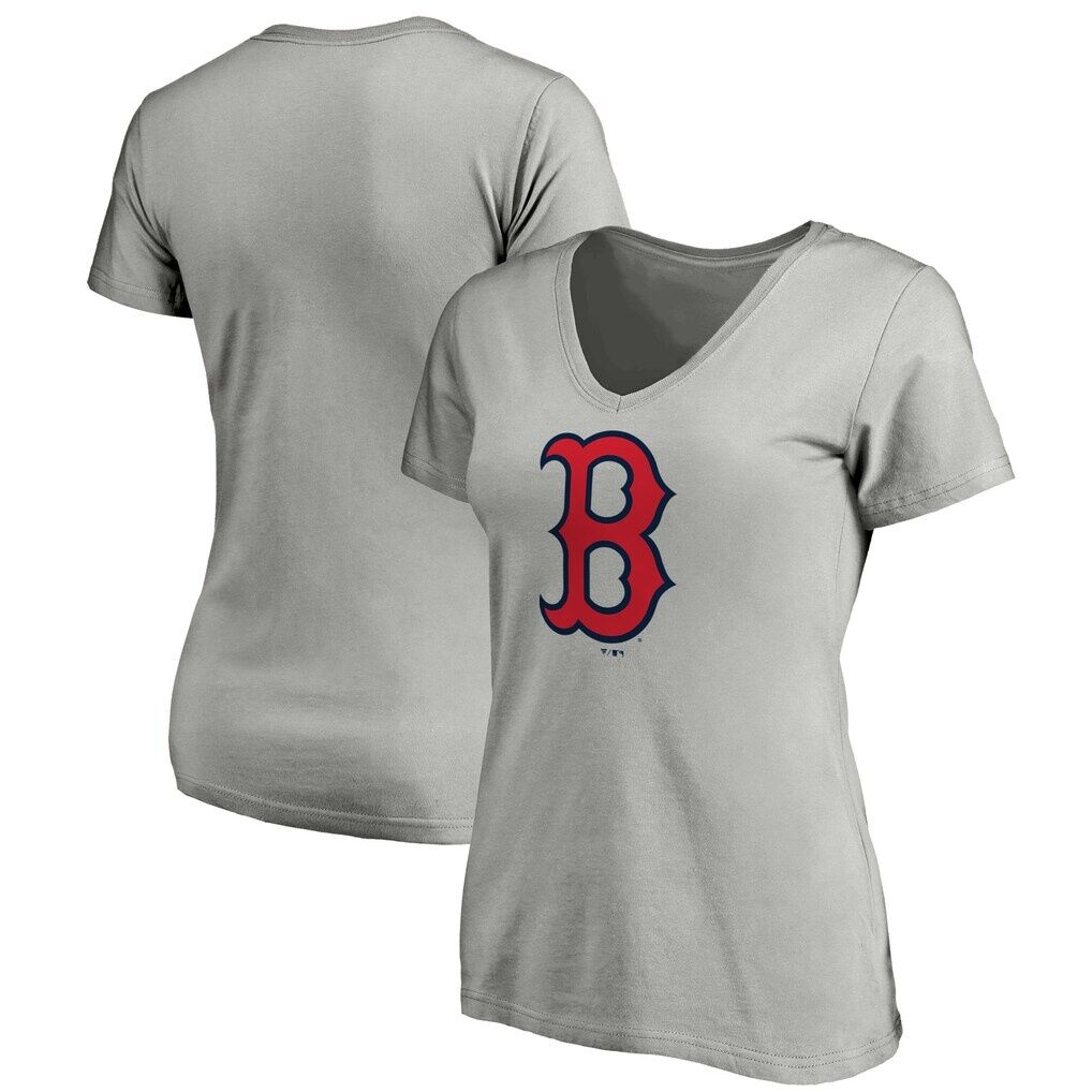 Boston Red Sox Logo Athletic Women’s Official Logo Athletic V-Neck T-Shirt