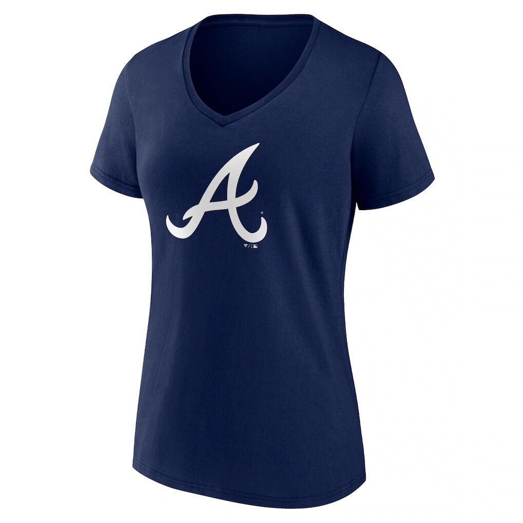 Atlanta Braves Logo Athletic Women’s Official Logo Athletic V-Neck T-Shirt