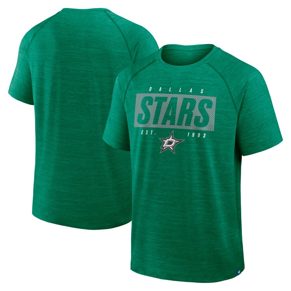 Dallas Stars Fashion7 Breakaway Clutch Raglan T-Shirt - Heather Kelly Green