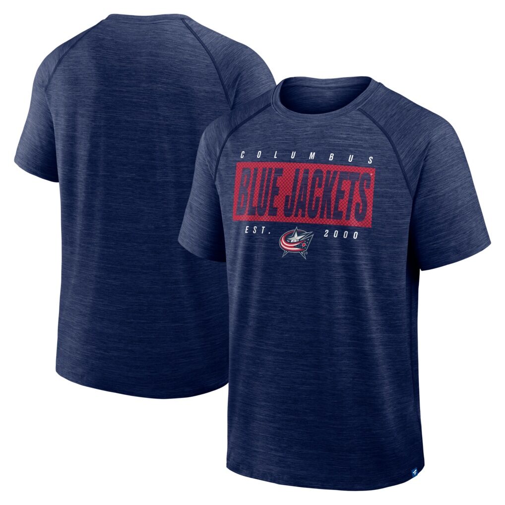 Columbus Blue Jackets Fashion7 Breakaway Clutch Raglan T-Shirt - Heather Navy