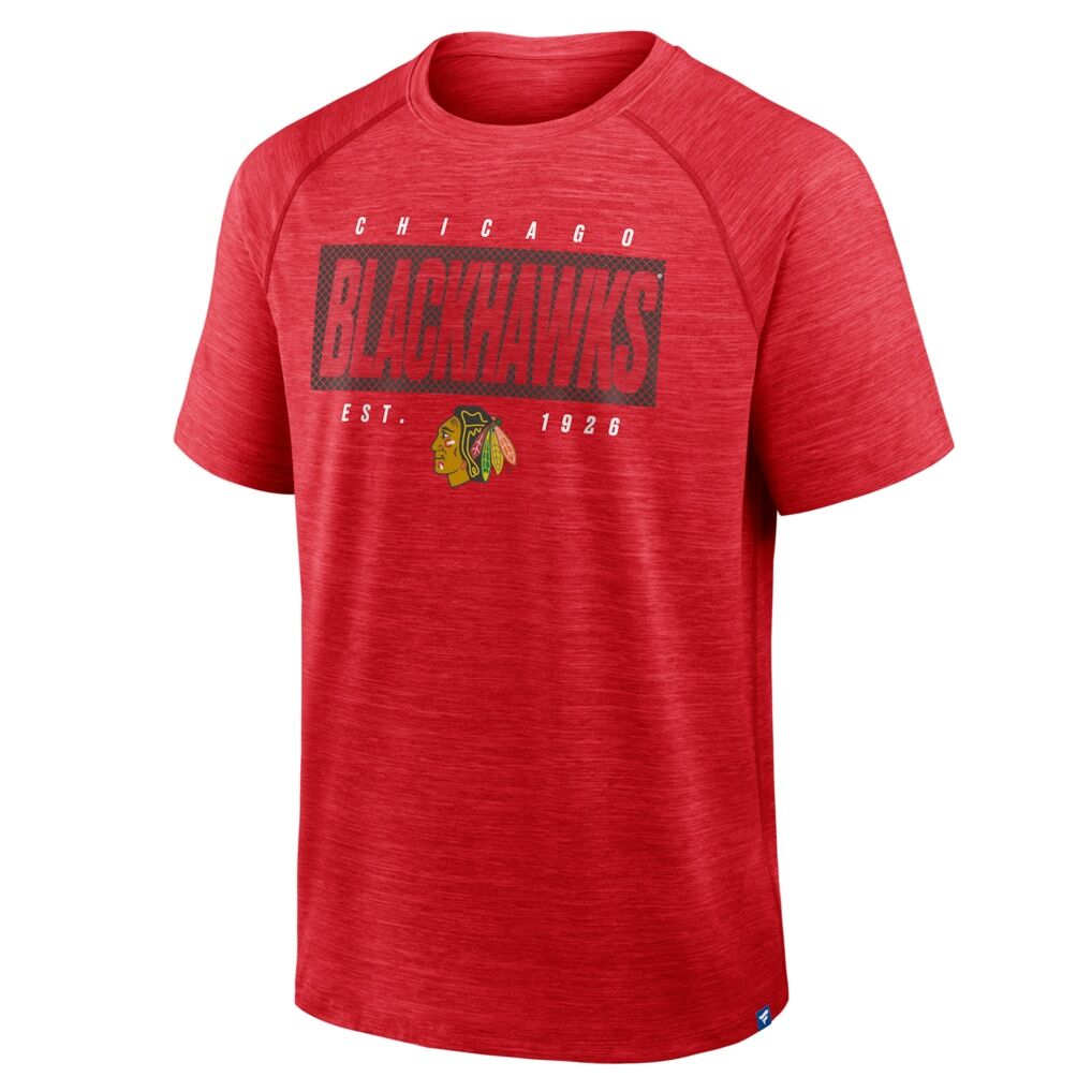Chicago Blackhawks Fashion7 Breakaway Clutch Raglan T-Shirt - Heather Red