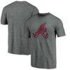 Atlanta Braves Official Logo Tri-Blend T-Shirt - Heather Gray - Front View