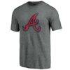 Atlanta Braves Official Logo Tri-Blend T-Shirt - Heather Gray - Side View