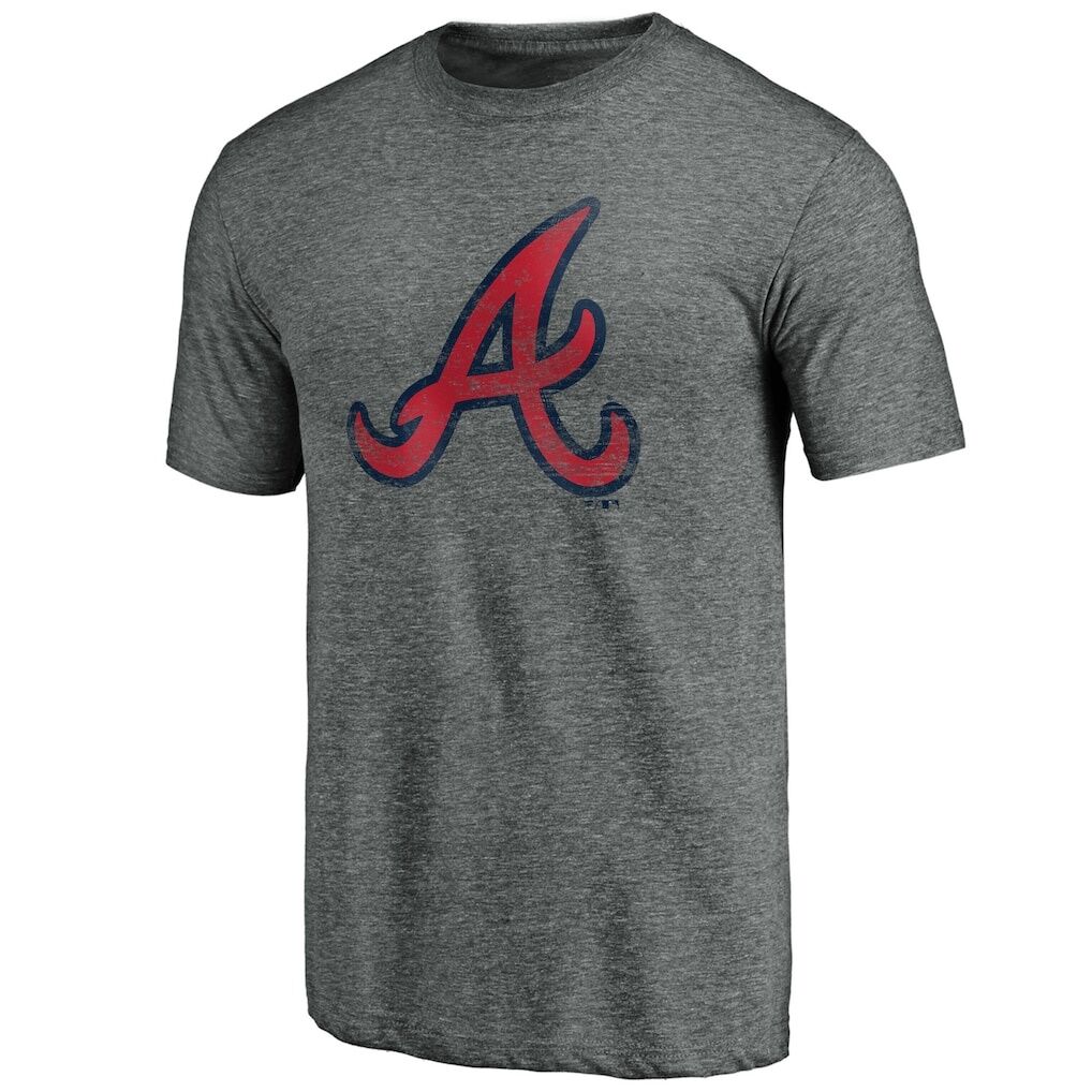 Atlanta Braves Official Logo Tri-Blend T-Shirt – Heather Gray