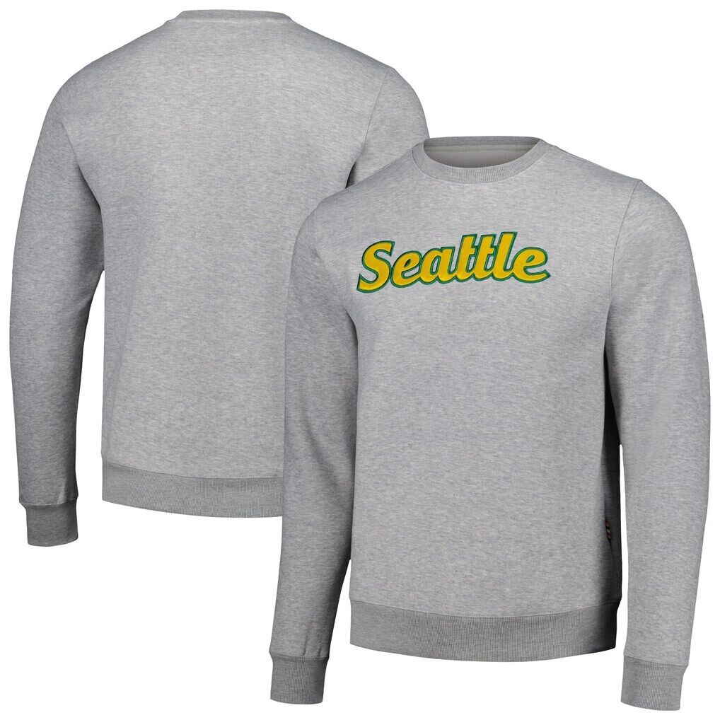 Seattle Storm Kur8ted Unisex Satin Stitch Core Pullover Sweatshirt - Heather Gray