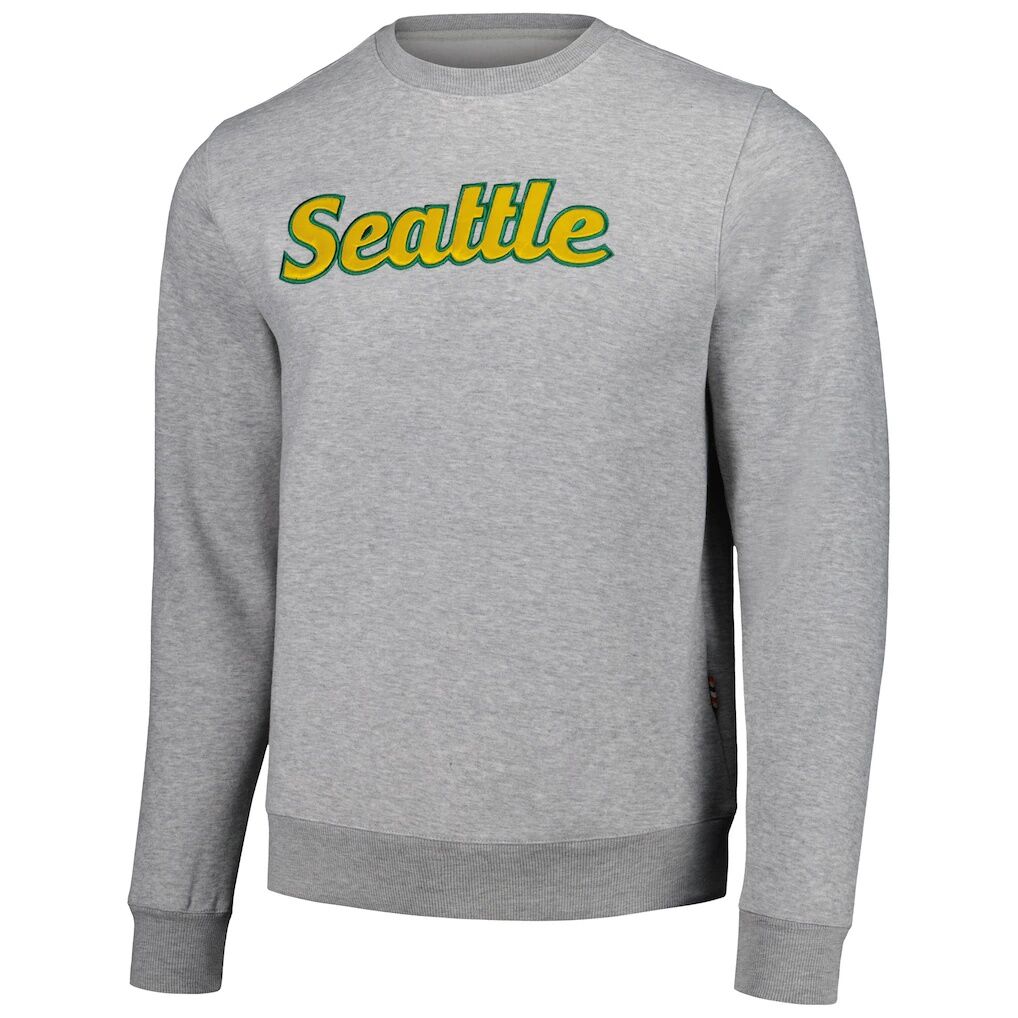 Seattle Storm Kur8ted Unisex Satin Stitch Core Pullover Sweatshirt - Heather Gray