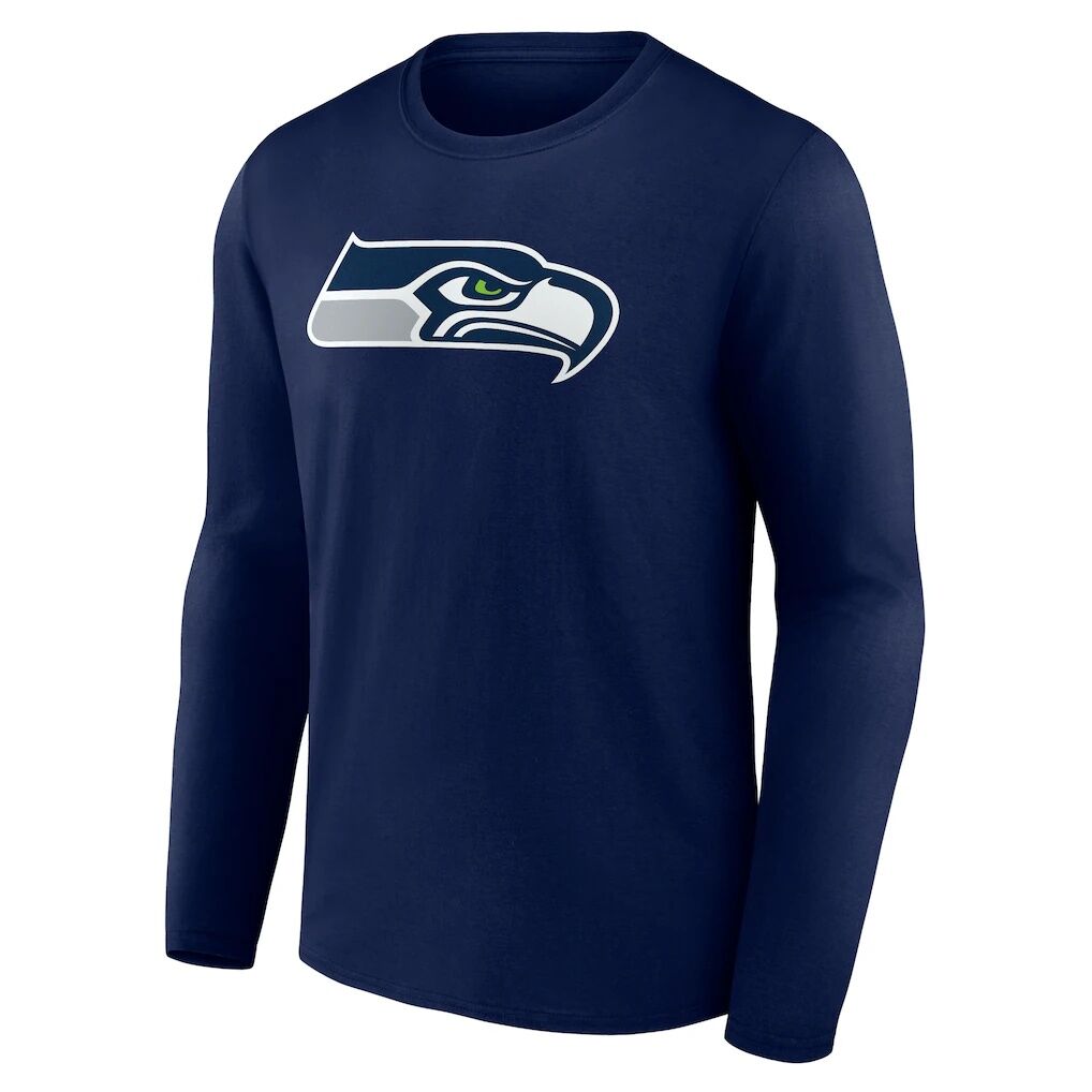 Seattle Seahawks Logo Athletic Primary Logo Long Sleeve T-Shirt – College Navy