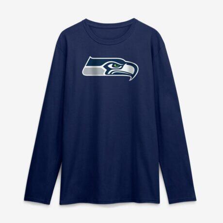 Seattle Seahawks Logo Athletic Primary Logo Long Sleeve T-Shirt - College Navy