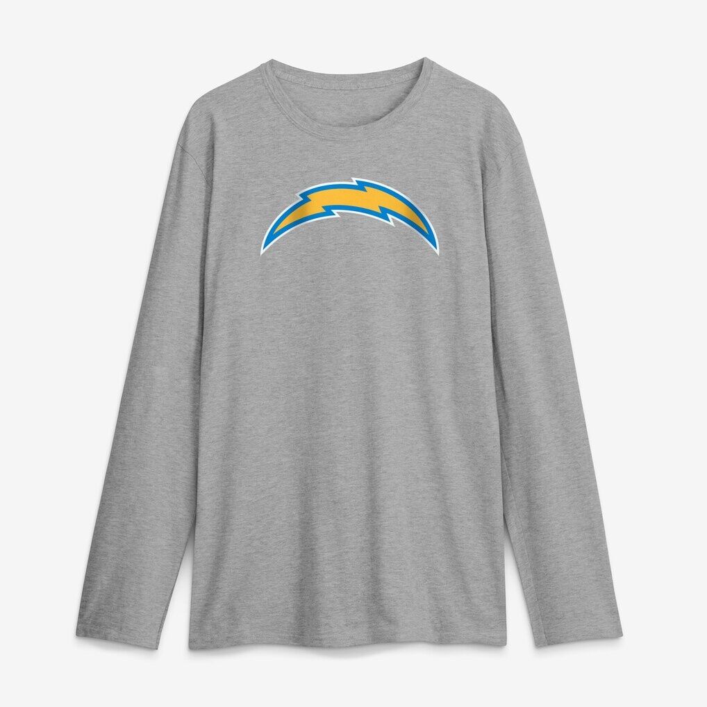 Los Angeles Chargers Logo Athletic Primary Logo Long Sleeve T-Shirt - Heather Gray