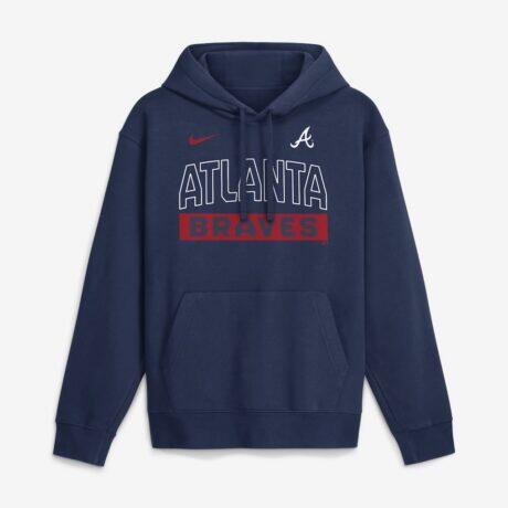 Atlanta Braves Nike Primetime Club Hoodie - Navy - Alt1