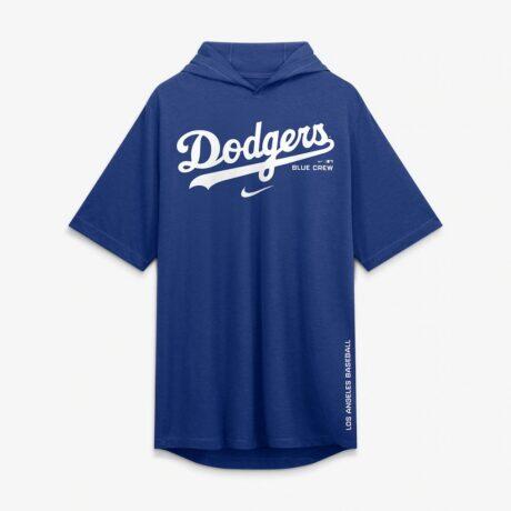 Los Angeles Dodgers Nike Arched Wordmark Tri-Blend Hooded T-Shirt - - Alt1