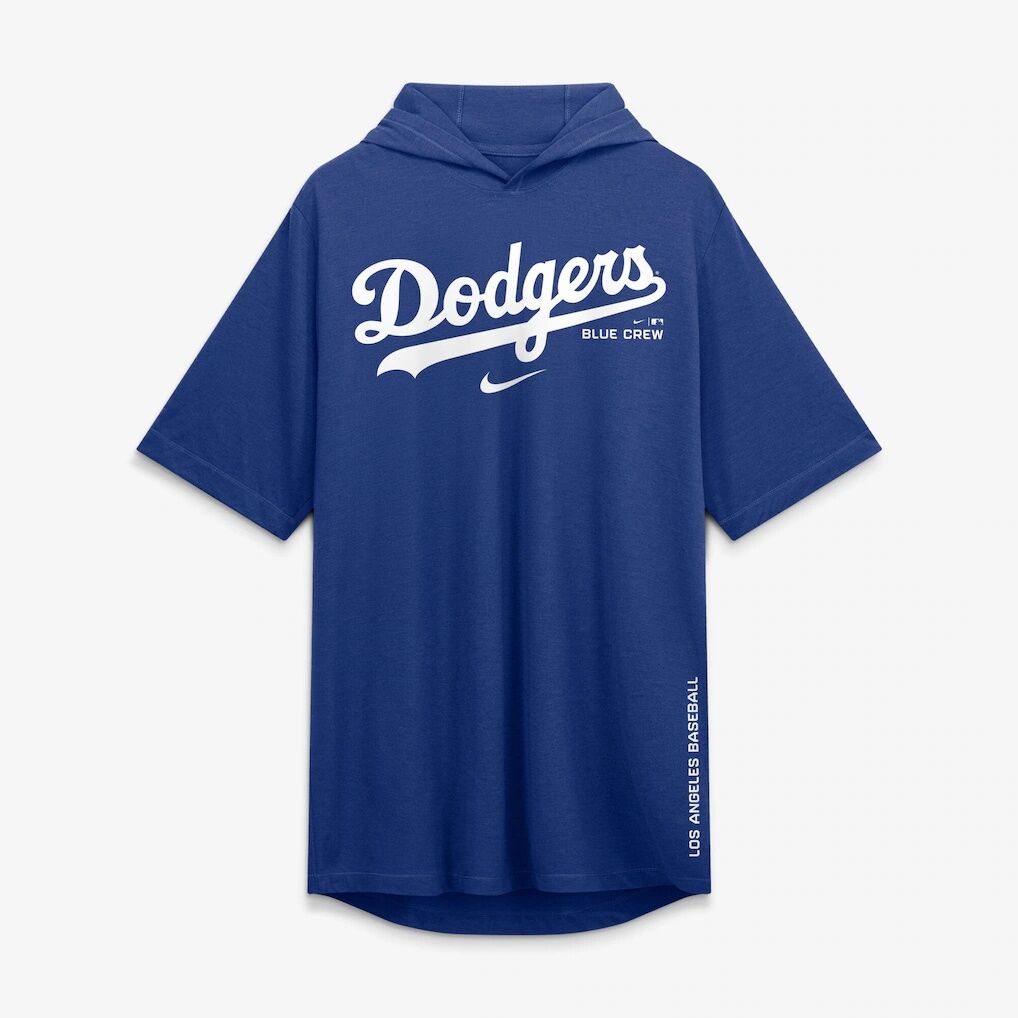 Los Angeles Dodgers Nike Arched Wordmark Tri-Blend Hooded T-Shirt – Royal