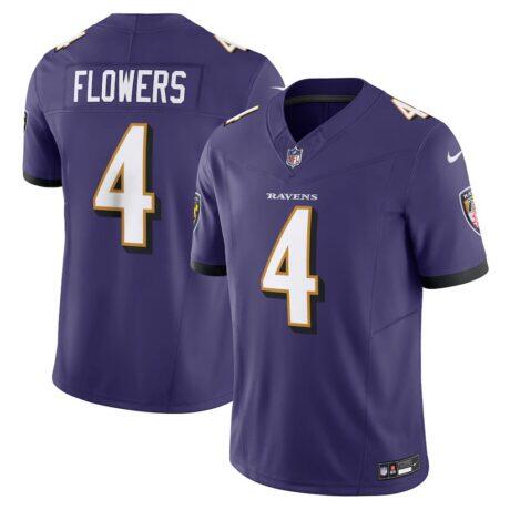 Zay Flowers Baltimore Ravens Nike Vapor F.U.S.E. Limited Jersey - Purple - Front View